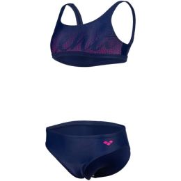 Снимка на Arena GRAPHIC SWIMSUIT BIKINI TOP Момичешки бански от две части, тъмносин, размер