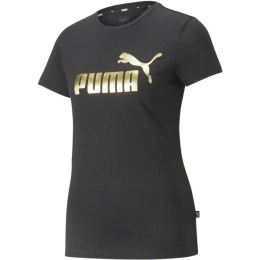 Снимка на Puma ESS+ METALLIC LOGO TEE Дамска тениска, черно, размер