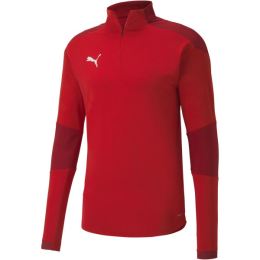 Снимка на Puma TEAM FINAL 21 TRAINING 14 ZIP TOP Мъжка тениска за трениране, червено, размер