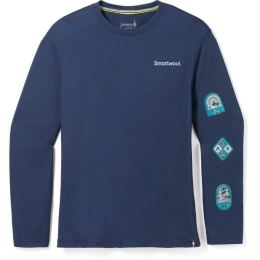 Снимка на Smartwool OUTDOOR PATCH GRAPHIC Мъжка блуза, тъмносин, размер