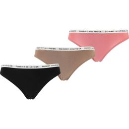 Снимка на Tommy Hilfiger 3P THONG Дамски бикини, тип прашка, микс, размер