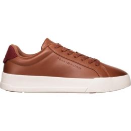 Снимка на Tommy Hilfiger LEATHER CONTRAST HEEL COURT TRAINERS Мъжки кецове, кафяво, размер