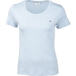 Снимка на Tommy Hilfiger SLIM ROUND-NK TOP SS Дамска тениска, светлосиньо, размер