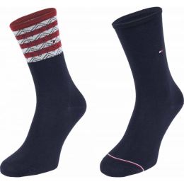 Снимка на Tommy Hilfiger WOMEN SEASONAL TENCEL SOCK 2P FOLK STRIPE Дамски чорапи, тъмносин, размер