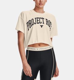 Снимка на Under Armour UA Project Rock SS Crop T-shirt Bezhov